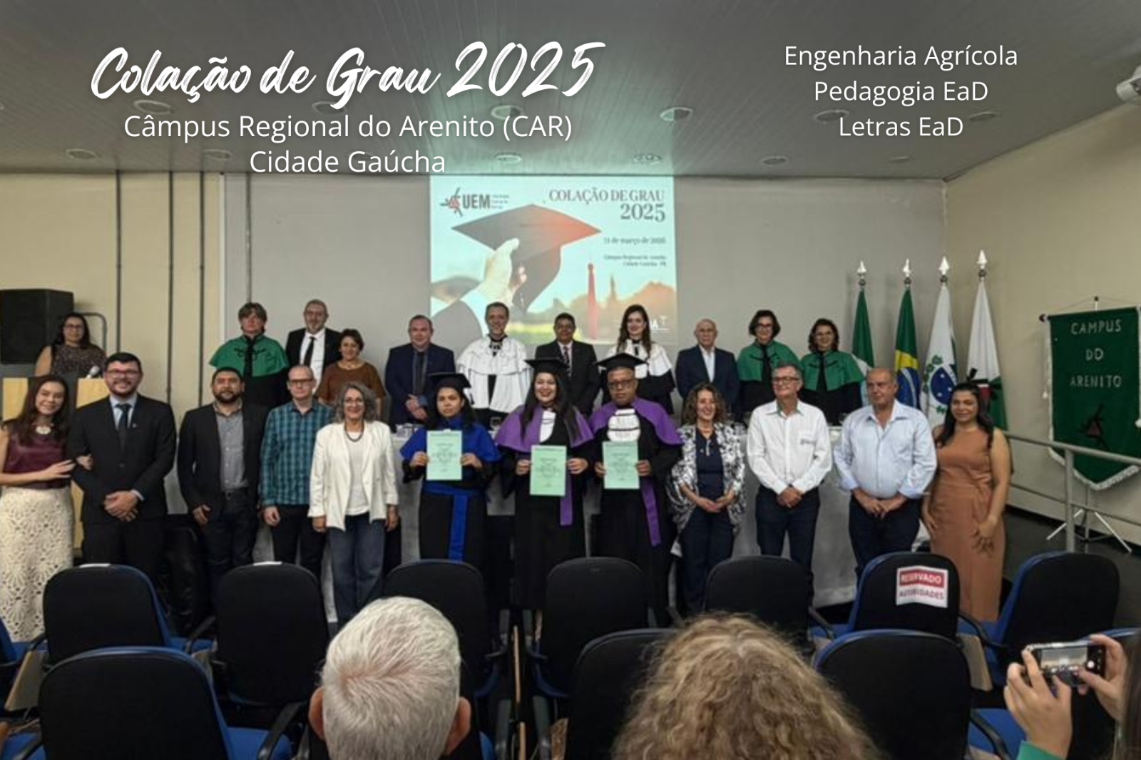 Cerimônia no Câmpus Regional do Arenito marcou a formatura de profissionais em cursos a distância e presencial