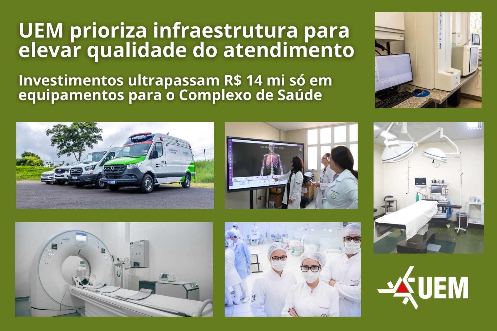 Investimentos da Administração ultrapassam R$14 milhões em equipamentos para órgãos da UEM