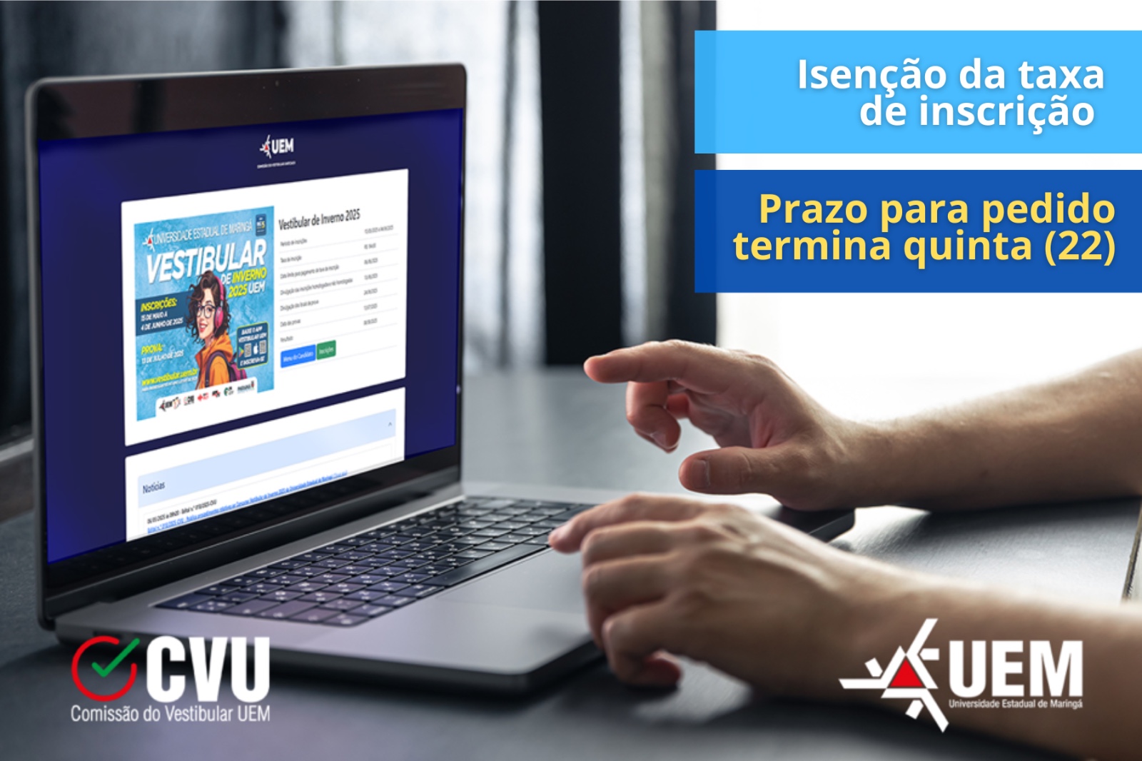 Candidatos registrados no CadÚnico e membros de família de baixa renda precisam fazer a solicitação até 23h59