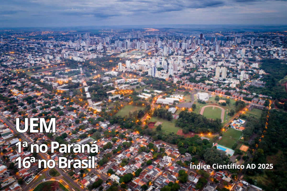 Entre as universidades estaduais do Índice Científico AD 2025, além da UEM figurar em 1ª no Paraná é a 16ª no Brasil