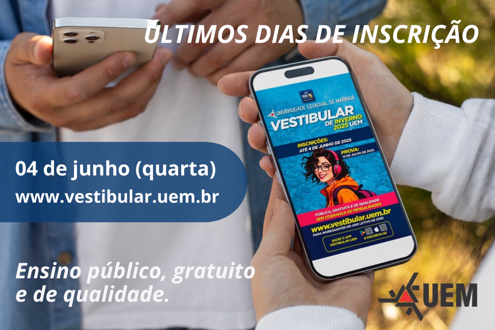Prazo para se inscrever no processo seletivo termina no dia 4 de junho; ingresso será em 2026